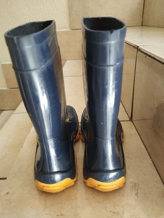 Botas de Chuva Masculinas - Azul Escuro - Foto 5
