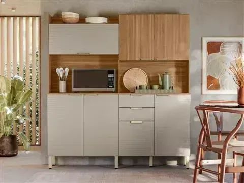 Promoção Armário de Cozinha Pitaya Amêndola/ Nude (em estoque