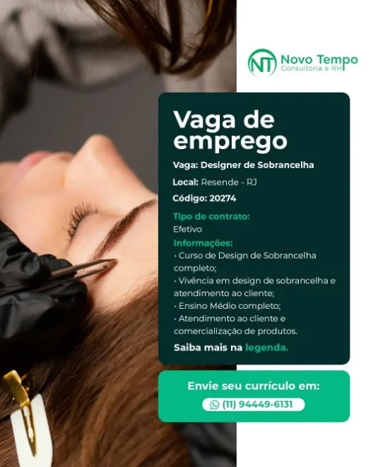 Consultora de Beleza - Designer de Sobrancelha