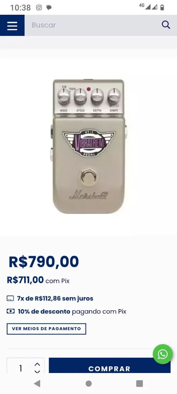 Marshall Vibrato/trêmulo Novo ! - Foto 2