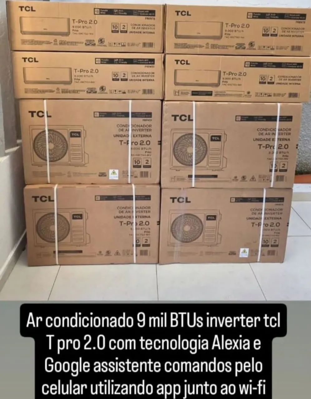 Ar- Condicionado Splint Inverter 9.000 Btus Tcl T-pro 2.0 Frio com conectividade Wi-Fi 