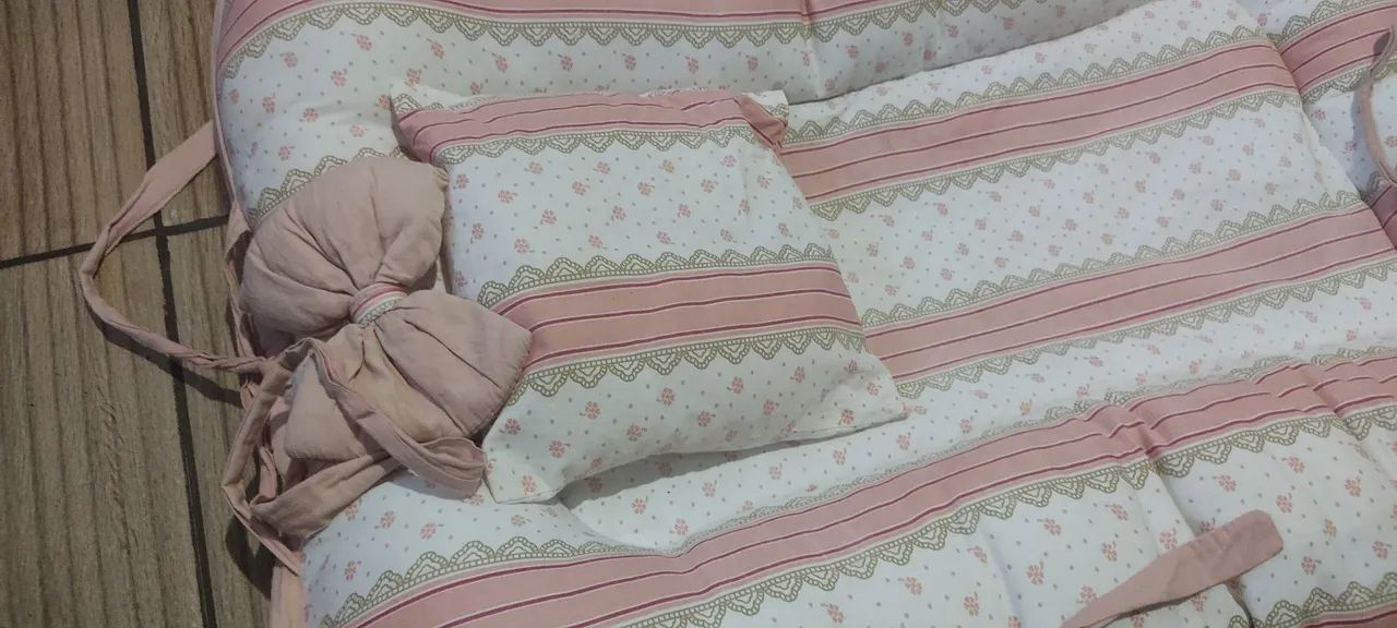 Lote menina RN ao G + fraldas + berço + kit + ninho  - Foto 5