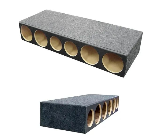 Empty Speaker Box with 4 Woofers and 2 Tweeters, 4×2 Carpeted