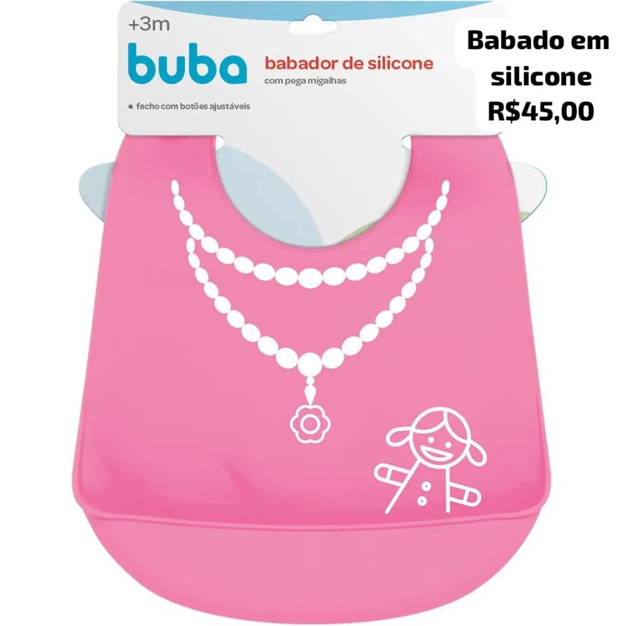 Babador infantil em silicone - Foto 3