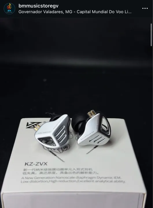 FONE DE OUVIDO IN-EAR KZ-ZVX