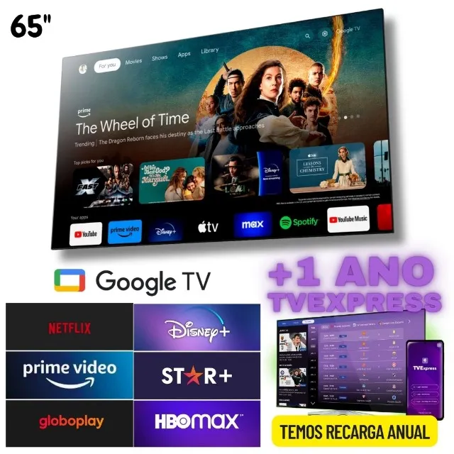Lacrada Tv Toshiba 65 Polegadas 4K DLED 65C450NS Google TV - TB036M