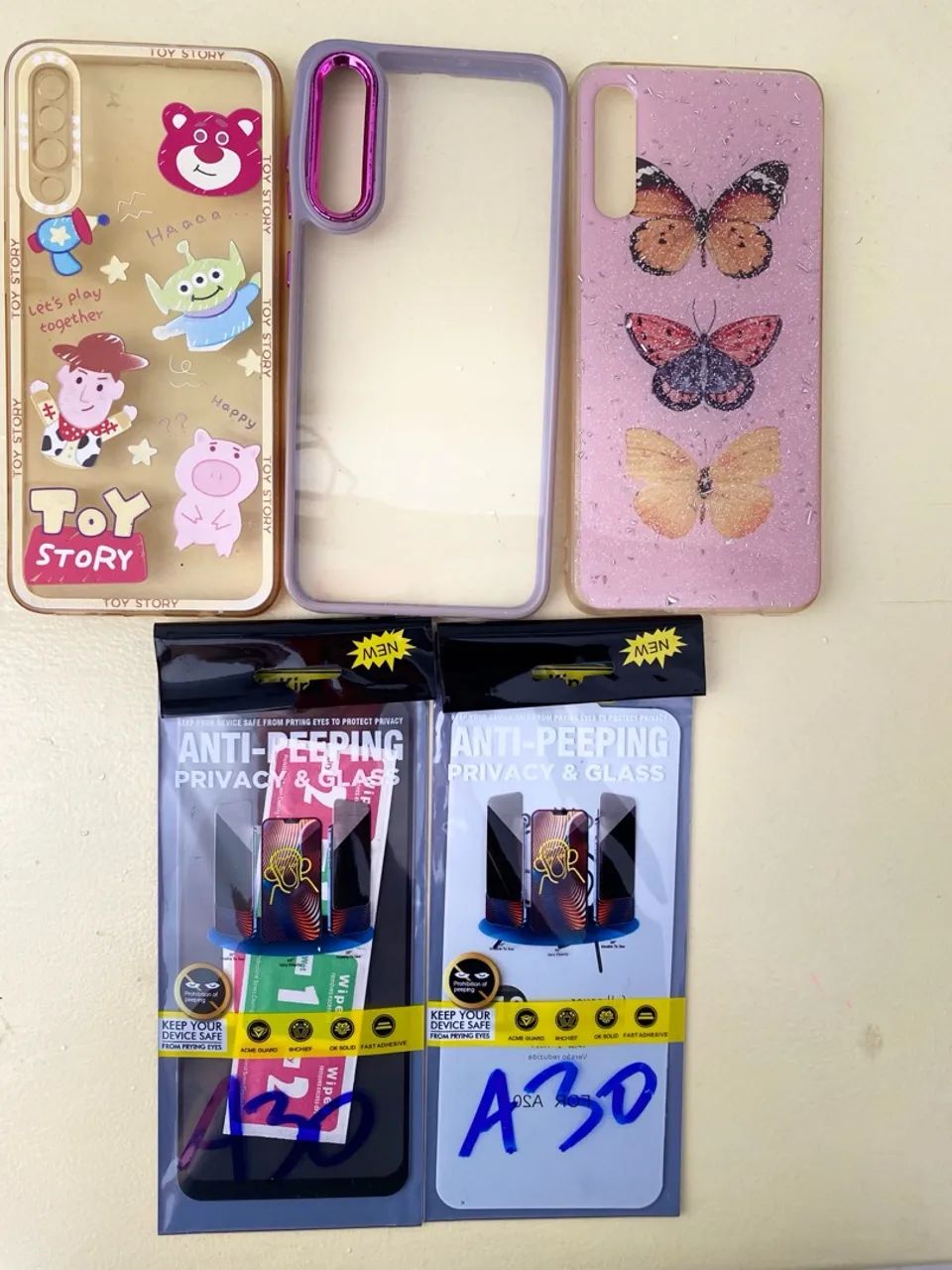 Kit 3 capinhas + 2 películas privacidade A30 Samsung