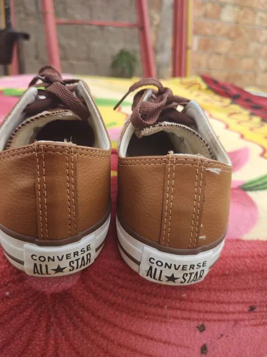 Tênis Converse All Star Couro Marrom - Foto 2