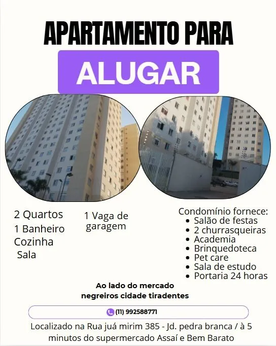 Apartamento para alugar São Paulo com garagem