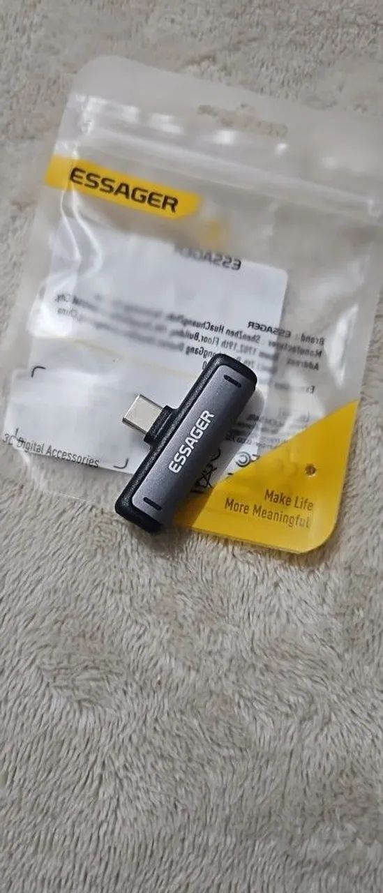 Essager adaptador usb tipo c 2 para c 3.5 mm - Foto 2