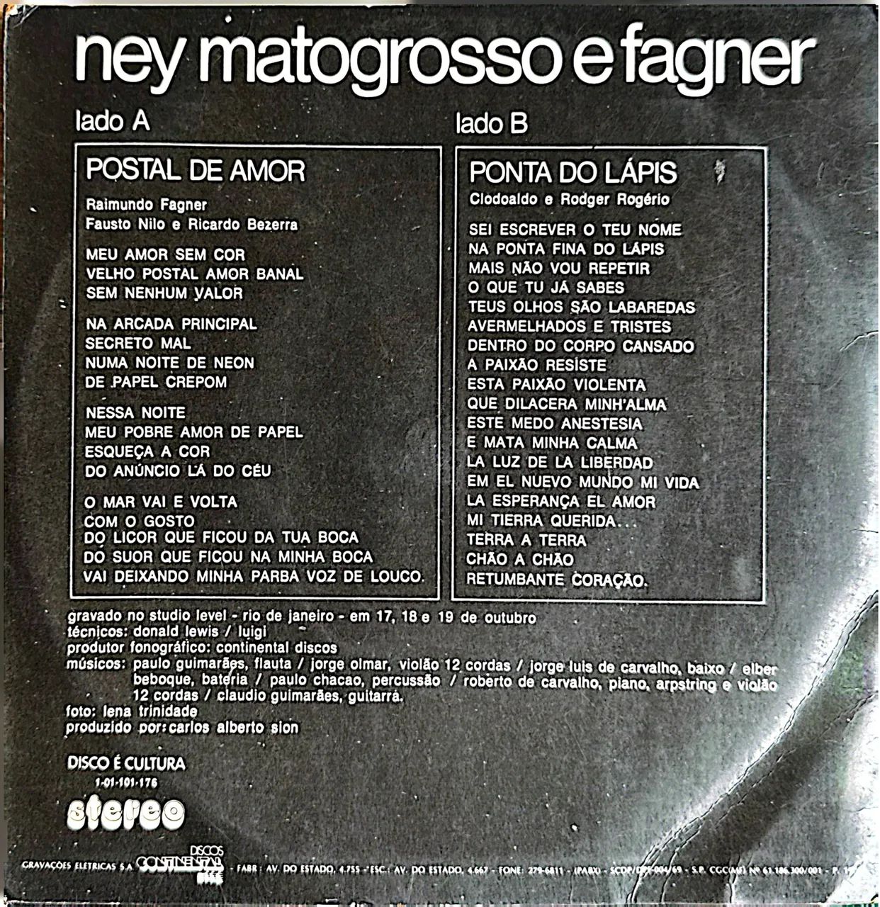 Compacto Vinil Ney Matogrosso E Fagner - 1975 (Capa Ótima) - Foto 3