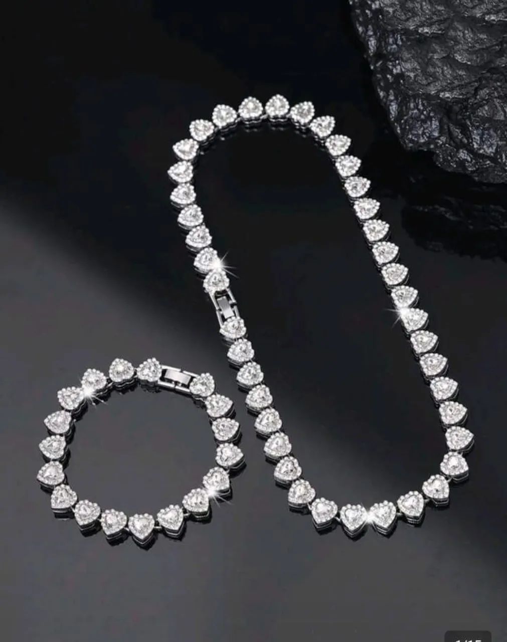 CONJUNTO DE COLAR E PULSEIRA - AÇO INOXIDÁVEL 