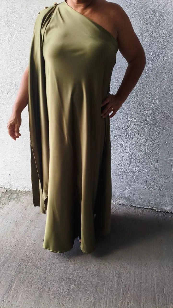 Vestido verde oliva - Veste do 44 ao 48