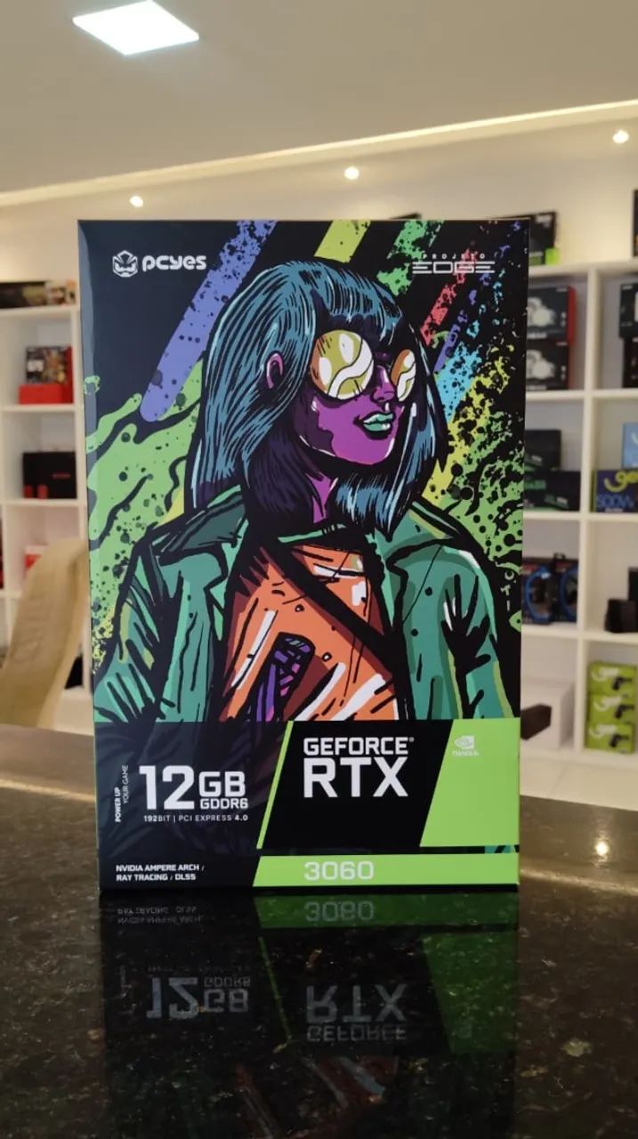 Placa de Video -GEFORCE RTX 3060, 12GB, GDDR6, Nova.