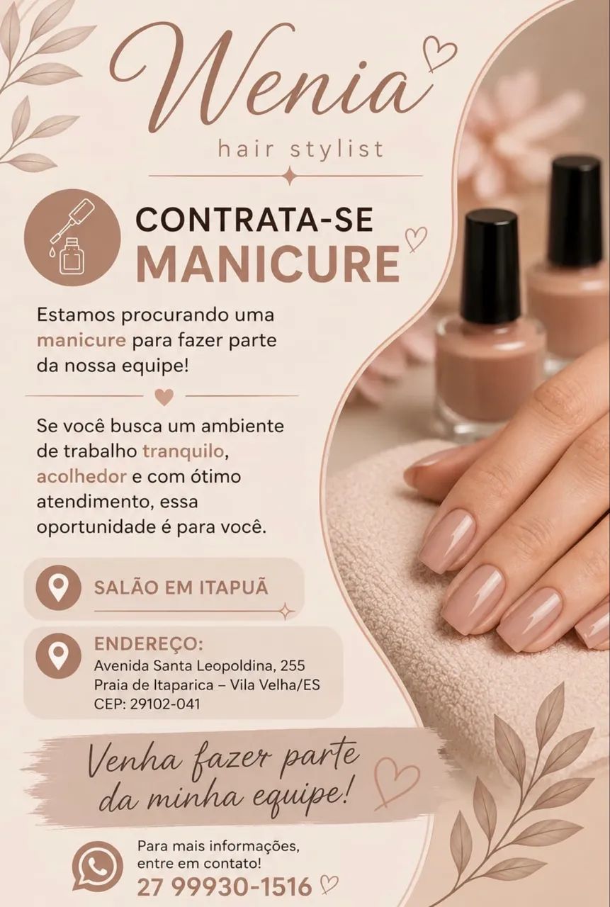Contrata-se manicure 