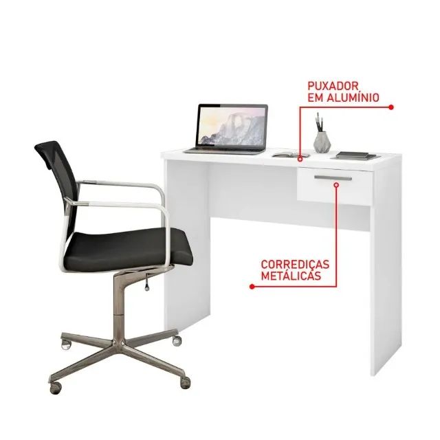 Escrivaninha Mesa de Escritório com 1 Gavetas (ENTREGAS EM ATÉ 24h)! - Foto 4