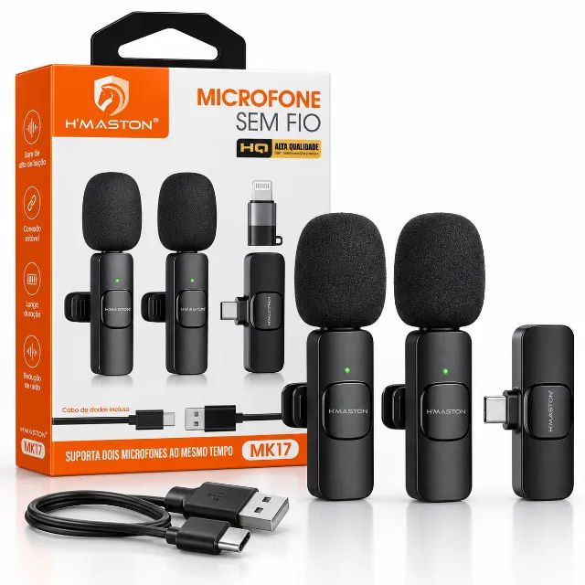 Microfone sem fio EL-1836 / K15 Mic 3 em 1