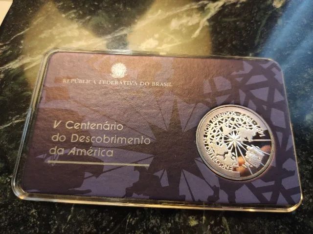 Moeda Prata Centenário Do Descobrimento Da América - Foto 4