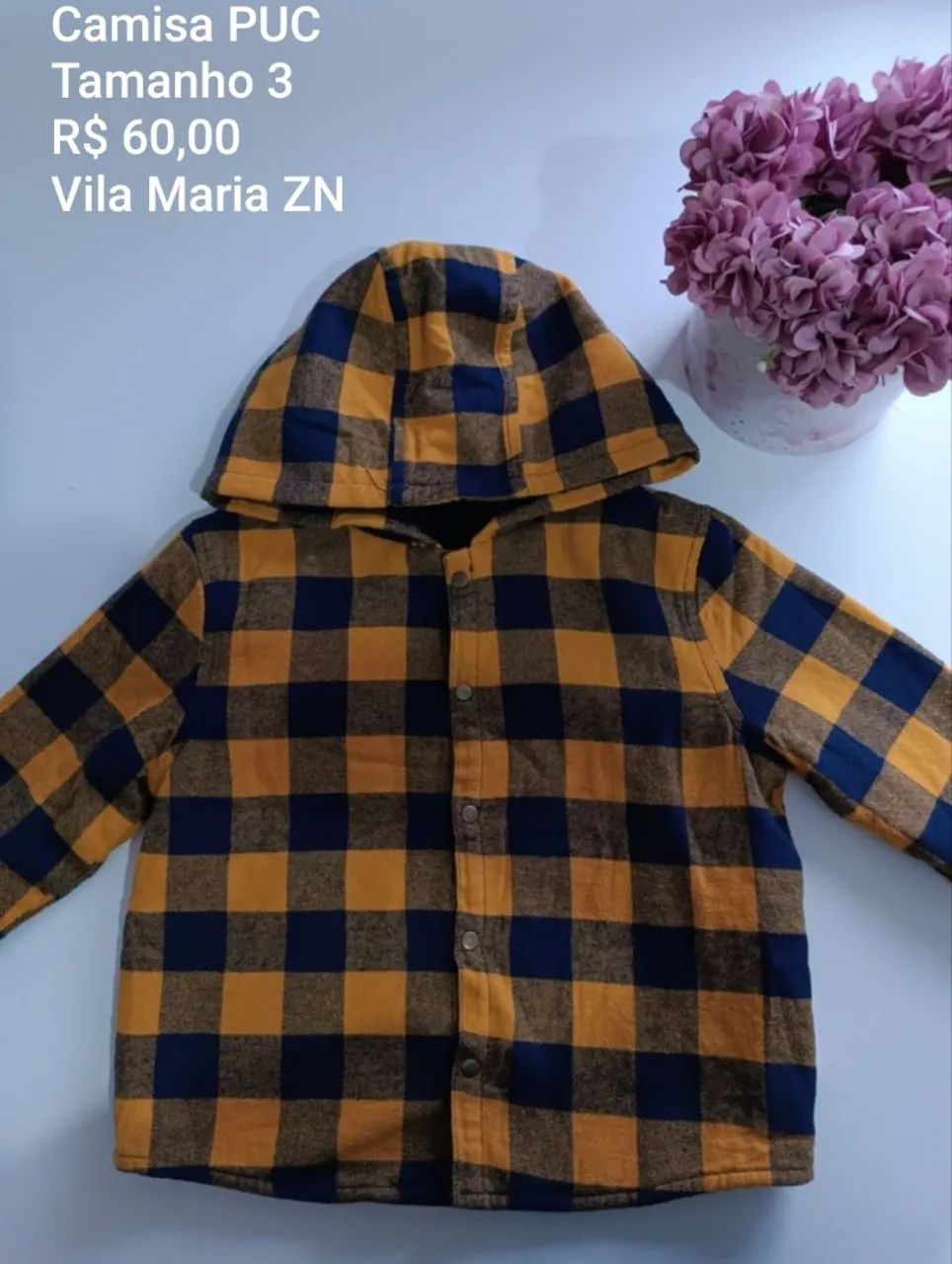 Camisa xadrez infantil Puc