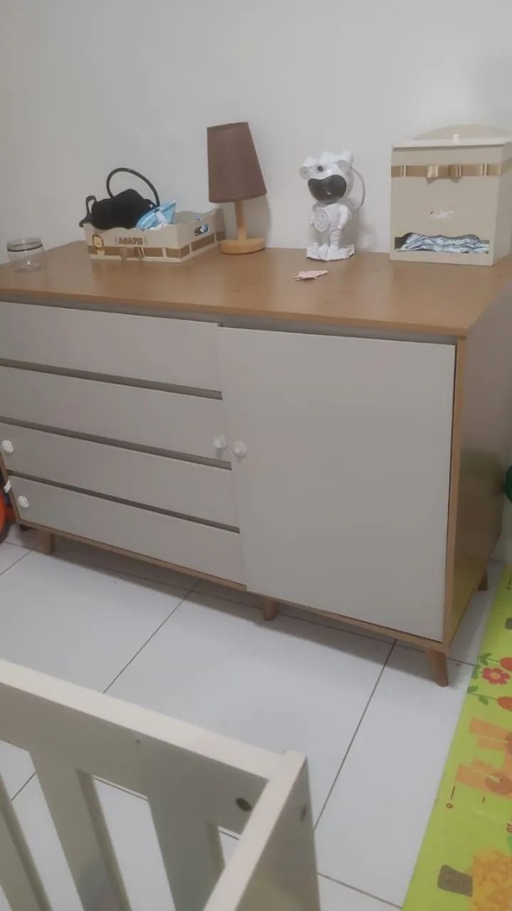 Berço e cômoda infantil qiarro completo bebê  - Foto 3