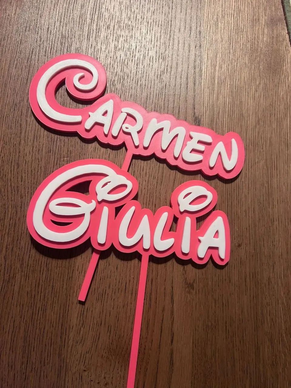 Topo de bolo personalizado impresso em 3D