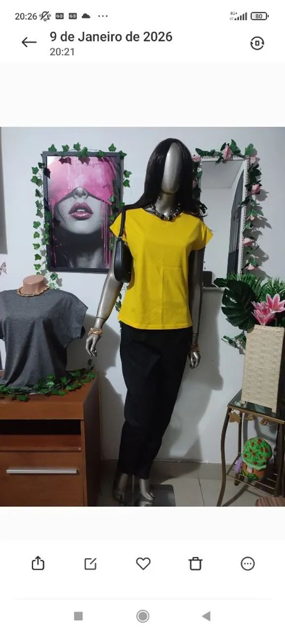 Blusa Feminina Muscle Tee de Algodão.