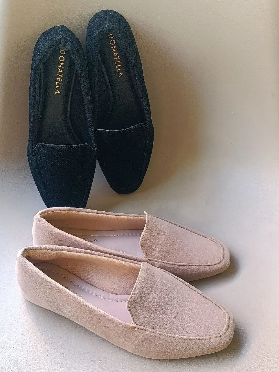Mocassims bege e preto Donatella - Foto 2