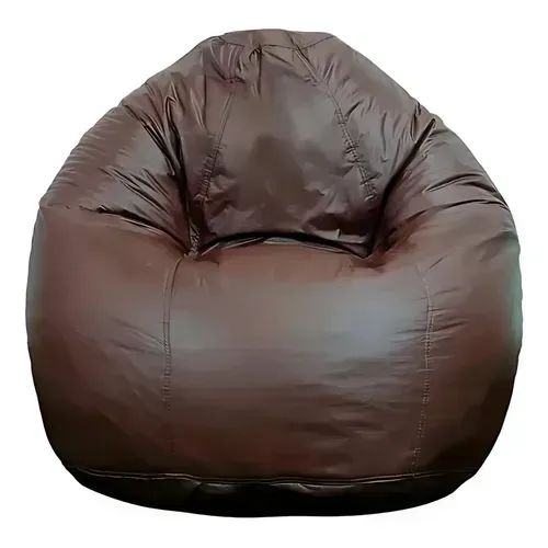 Puff Pera Gigante Marrom Couro Sintético + Puff Banqueta Apoio - Foto 2