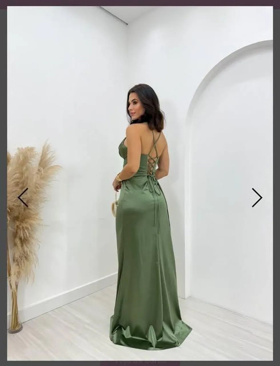 Vestido Longo Verde Oliva