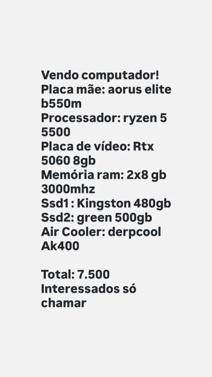 Computador gamer completo