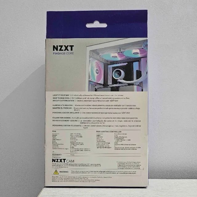 (NOVO) Kit Fan Com 2 Unidades NZXT F140 RGB Core, 140mm, White, RF-C14DF-W1 - Foto 6