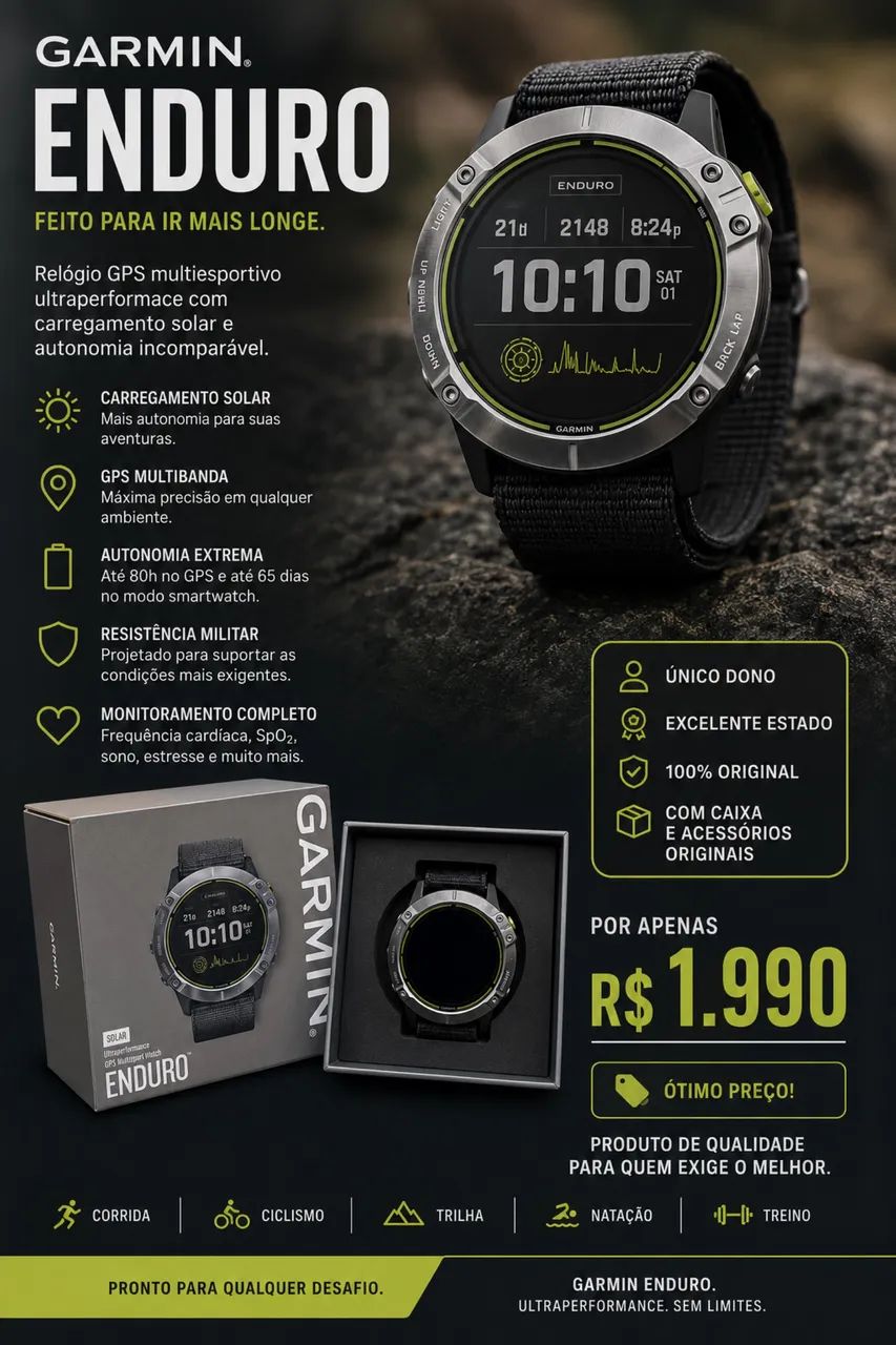 Relógio Esportivo Garmin Enduro