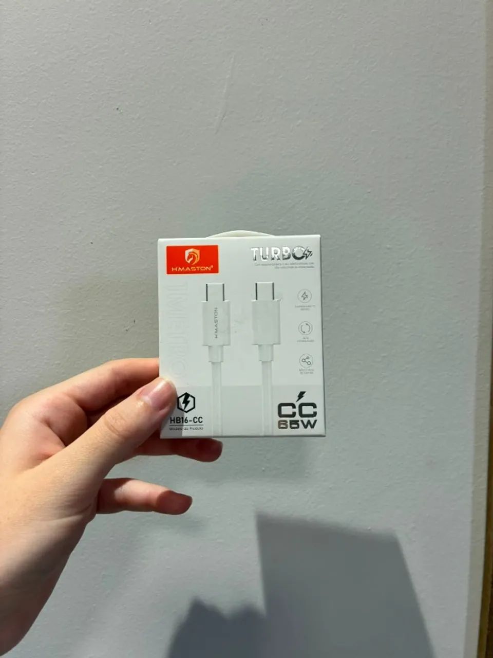 Cabo USB-C Turbo 65W - Novo na Caixa