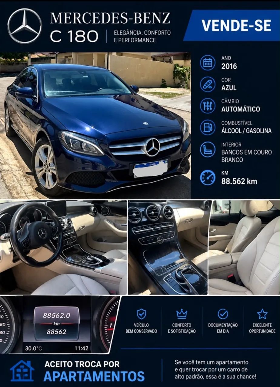 Mercedes-Benz C-180 CGI Exc. 1.6/1.6 Flex TB 16V Aut. 2016
