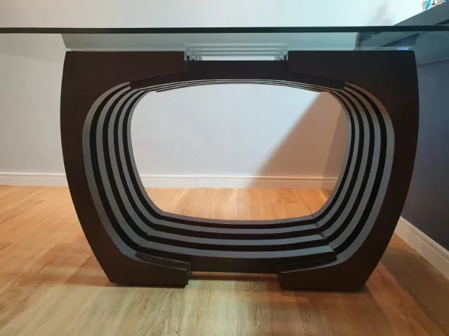 Mesa de jantar vidro e madeira sem cadeiras - Foto 5