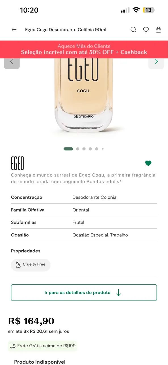 PERFUME EGEO COGU BOTICÁRIO  - Foto 3