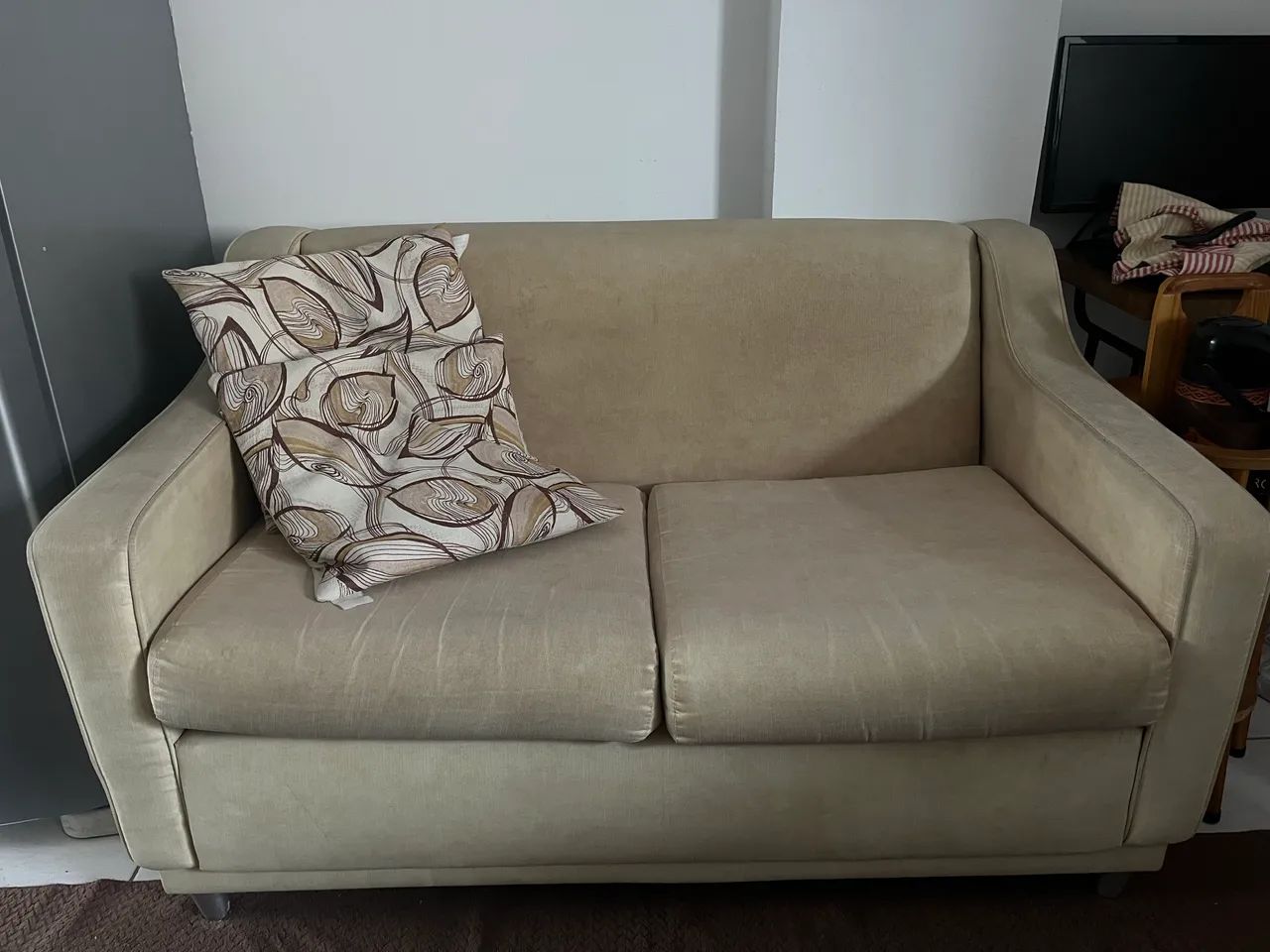 Sofá 2 Lugares Bege - 1,20m x 80