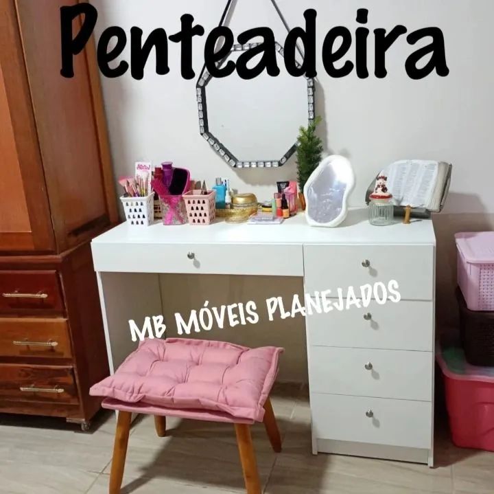 Penteadeira nova 100% MDF branco.