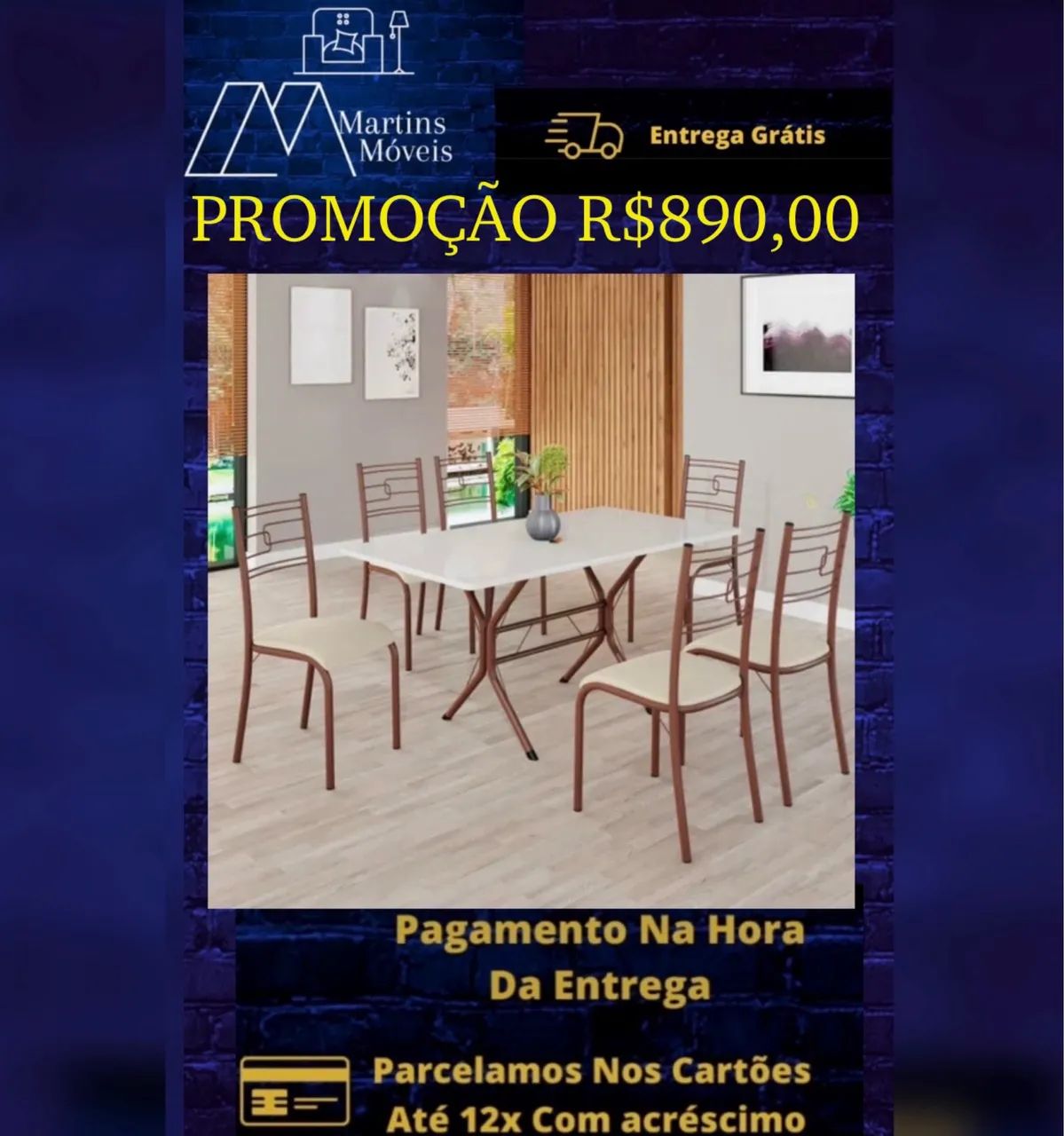 GRANDE PROMOÇÃO* CONJUNTO DE MESA 06 CADEIRAS  ENTREGA GRÁTIS ACEITA CARTÃO - Foto 3