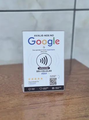 Placa NFC Google Avaliações + QR Code Personalizada