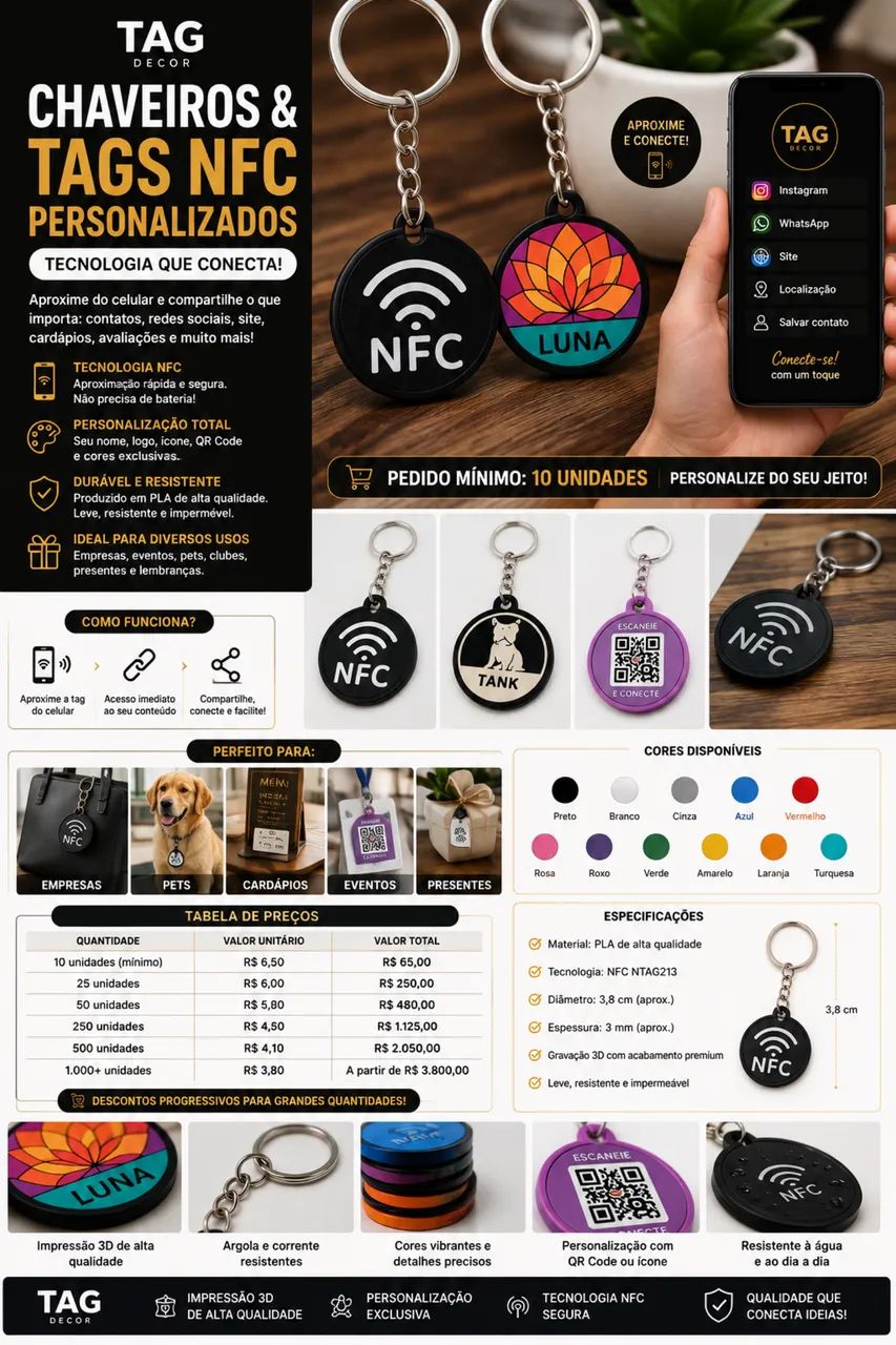 Chaveiro NFC - SUA LOGO