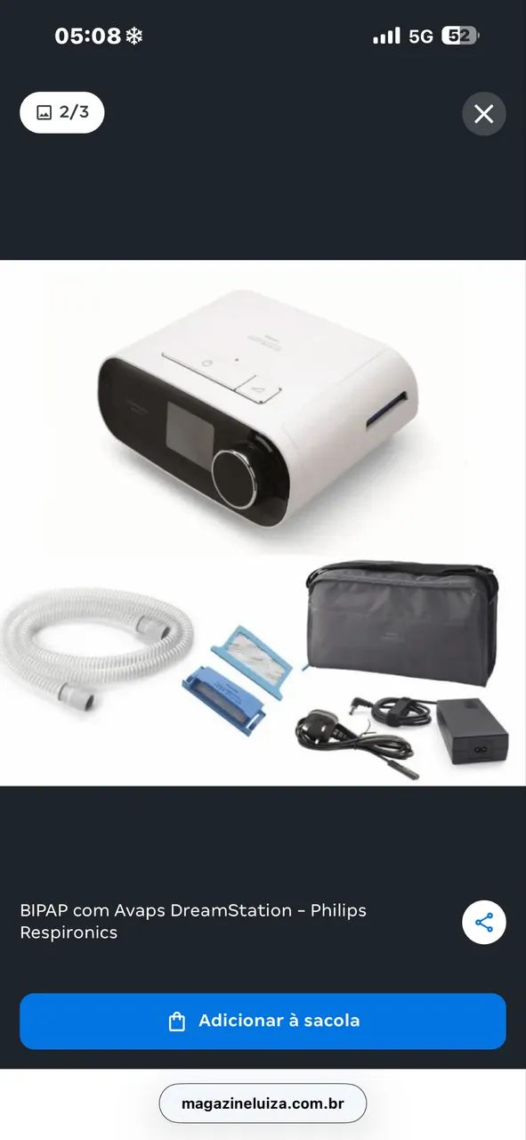 Bipap com Avaps Dreamstation Philips Respironics 
