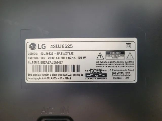Smart TV LG 43UJ6525 de 43 polegadas com resolução 4K Ultra HD - Tela trincada - Foto 5