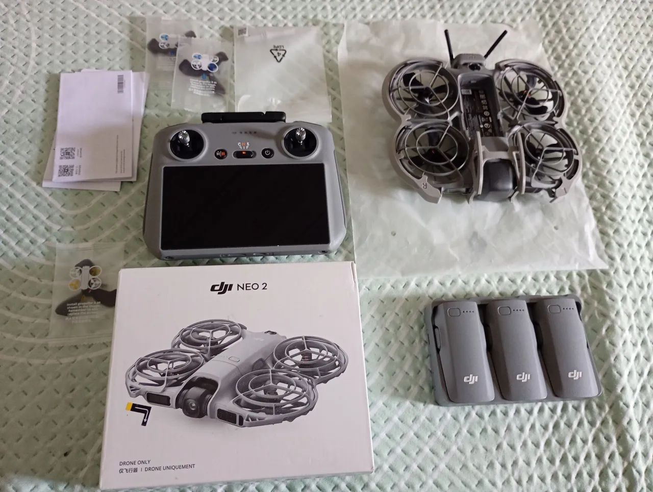 Neo 2 dji combo 3 baterias hub,módulo, controle RC2, armadura proteção  - Foto 4