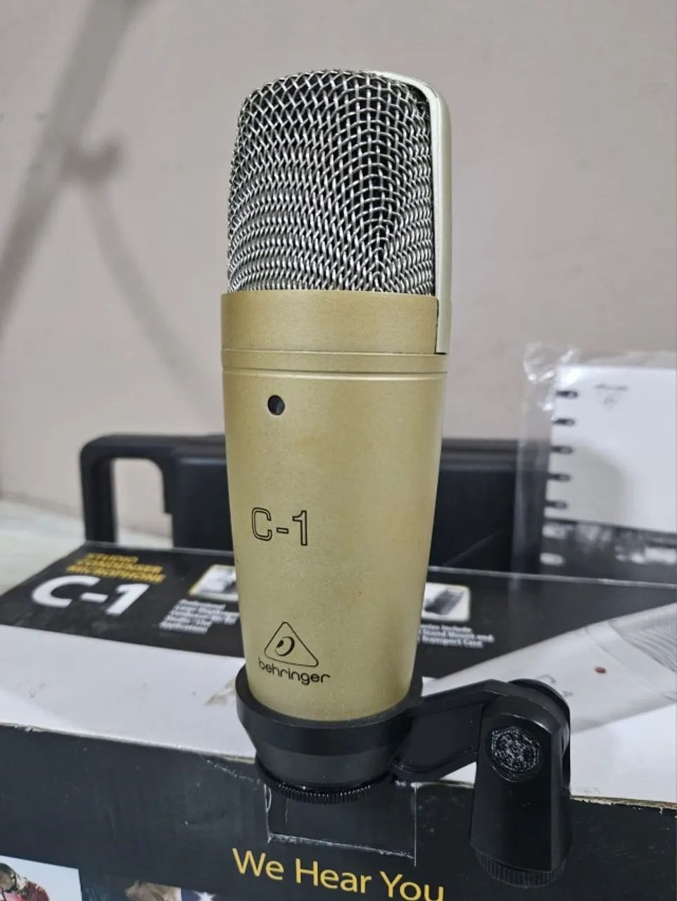 MICROFONE BEHRINGER C-1 + KIT COMPLETO | CABO XLR + PEDESTAL ARTICULADO + POP FILTER - Foto 2