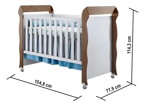 Berço Mini Cama ( branco com amadeirado) - Foto 2