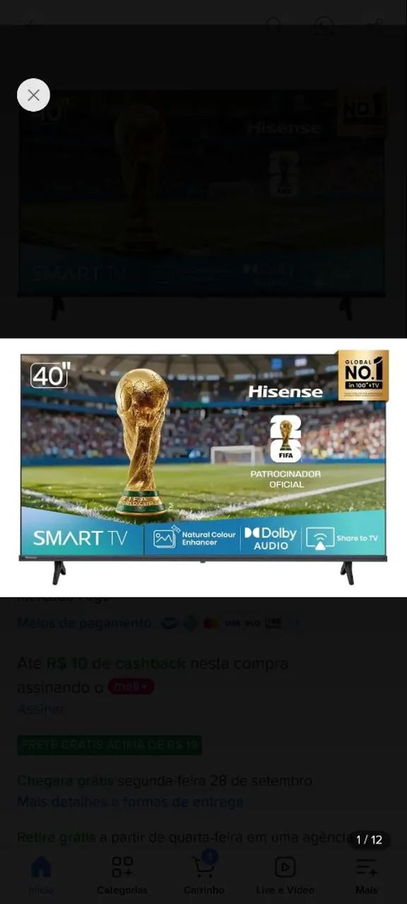 Tv smart Hisense A4 series 40 polegadas 