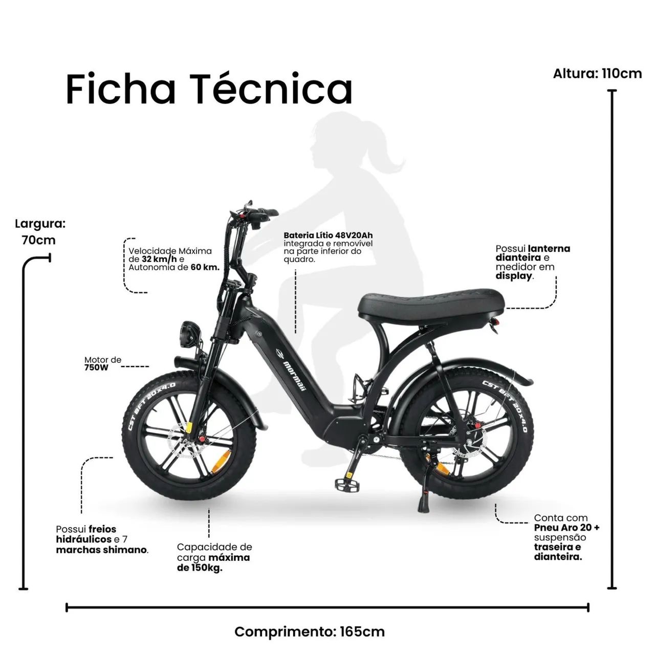 Bike Elétrica Mormaii - Modelo Brava - Foto 3