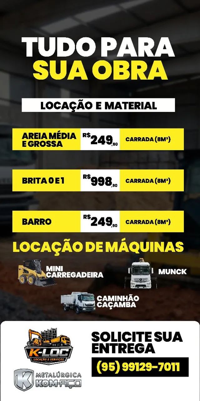 Areia Barro e Brita