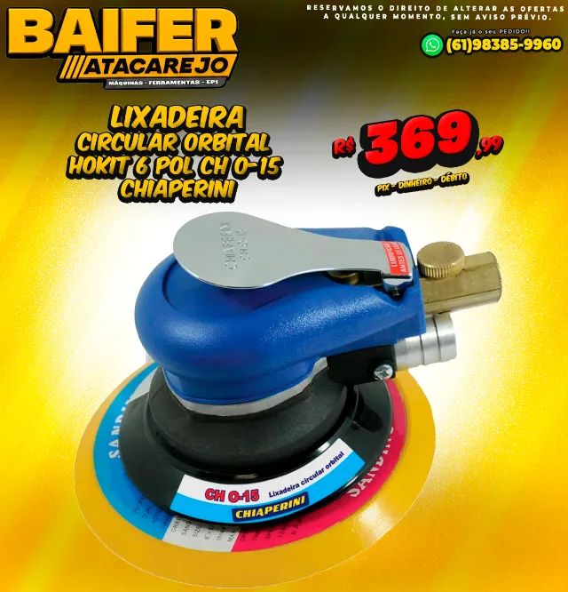 Lixadeira Circular Orbital Hokit Pneumática 6 Pol Ch 0-15 Chiaperini